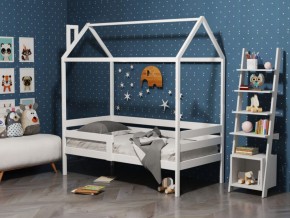 Детская кровать-домик из массива березы Соня-6 (Белый/Лак) в Когалыме - kogalym.mebel-74.com | фото