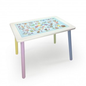 Детский стол с накладкой Алфавит (Белый/Цветной) в Когалыме - kogalym.mebel-74.com | фото