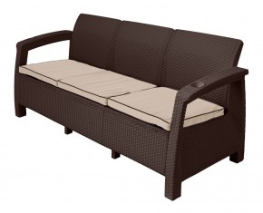 Диван Yalta Premium Sofa 3 Set (Ялта) шоколадный (+подушки под спину) в Когалыме - kogalym.mebel-74.com | фото