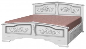 ЕЛЕНА Кровать из массива 1400 (Белый жемчуг) с 2-мя ящиками в Когалыме - kogalym.mebel-74.com | фото