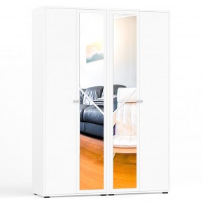 Камелия Шкаф 4-х створчатый, цвет белый, ШхГхВ 160х48х220 см., универсальная сборка, можно использовать как два отдельных шкафа в Когалыме - kogalym.mebel-74.com | фото