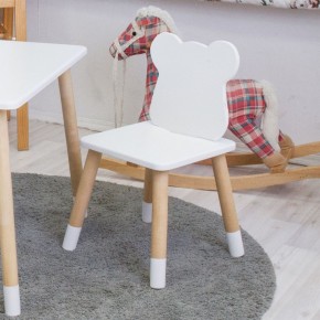 Комплект детской мебели стол и два стула Мишутка (Белый/Белый/Береза) в Когалыме - kogalym.mebel-74.com | фото