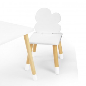 Комплект детской мебели стол и два стула Облачко (Белый/Белый/Береза) в Когалыме - kogalym.mebel-74.com | фото