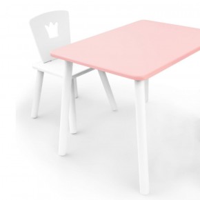 Комплект детской мебели стол и стул Корона (Розовый/Белый/Белый) в Когалыме - kogalym.mebel-74.com | фото