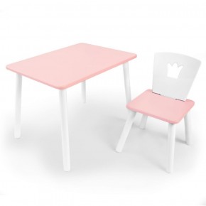 Комплект детской мебели стол и стул Корона (Розовый/Розовый/Белый) в Когалыме - kogalym.mebel-74.com | фото