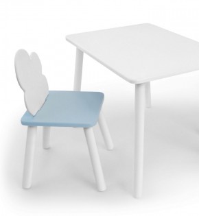 Комплект детской мебели стол и стул Облачко (Белый/Голубой/Белый) в Когалыме - kogalym.mebel-74.com | фото