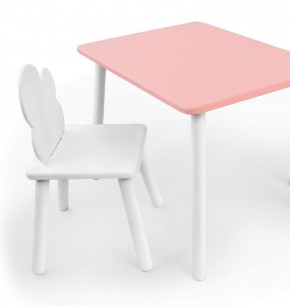 Комплект детской мебели стол и стул Облачко (Розывый/Белый/Белый) в Когалыме - kogalym.mebel-74.com | фото