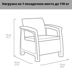 Комплект мебели Корфу Рест (Corfu Rest - without table) капучино-песок в Когалыме - kogalym.mebel-74.com | фото