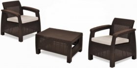 Комплект мебели Корфу Уикенд (Corfu Weekend) коричневый - серо-бежевый * в Когалыме - kogalym.mebel-74.com | фото