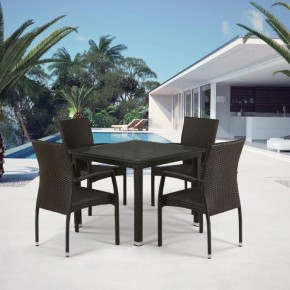 Комплект плетеной мебели T257A/YC379A-W53 Brown (4+1) + подушки на стульях в Когалыме - kogalym.mebel-74.com | фото