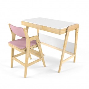 Комплект растущий стол и стул с чехлом 38 попугаев «Вуди» (Белый, Береза, Розовый) в Когалыме - kogalym.mebel-74.com | фото