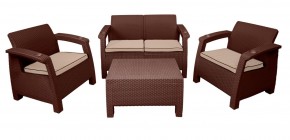 Комплект уличной мебели Yalta Premium Terrace Set (Ялта) шоколадый (+подушки под спину) в Когалыме - kogalym.mebel-74.com | фото