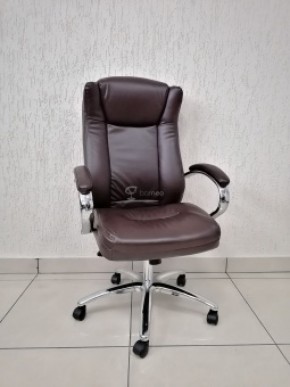 Кресло Barneo K-45 для руководителя (коричневая экокожа) в Когалыме - kogalym.mebel-74.com | фото
