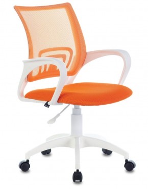 Кресло BRABIX "Fly MG-396W", пластик белый, сетка, оранжевое, 532401, MG-396W_532401 в Когалыме - kogalym.mebel-74.com | фото