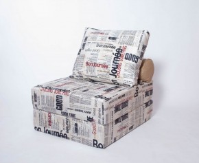 Кресло-кровать-пуф бескаркасное Прайм (Газета) в Когалыме - kogalym.mebel-74.com | фото