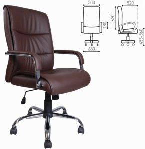 Кресло офисное BRABIX "Space EX-508" (экокожа, хром, коричневое) 531164 в Когалыме - kogalym.mebel-74.com | фото
