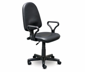 Кресло офисное Престиж+ (черный кожзам PV-1) г/п 140/ПВМ/ гольф в Когалыме - kogalym.mebel-74.com | фото