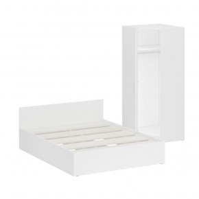 Кровать 1600 + Шкаф угловой Стандарт, цвет белый, ШхГхВ 163,5х203,5х70 + 81,2х81,2х200см., сп.м. 1600х2000 мм., без матраса, основание есть в Когалыме - kogalym.mebel-74.com | фото