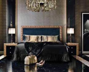 Кровать 2-х спальная (1,8 м) Тиффани Premium черная/золото с мягким элементом (Антрацит) с подъемным механизмом (ТФКР180-3[3](П) в Когалыме - kogalym.mebel-74.com | фото