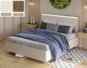 Кровать (Бело-серый U775 ST9/Дуб Галифакс Табак) 1600 в Когалыме - kogalym.mebel-74.com | фото
