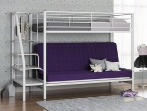 Кровать двухъярусная с диваном "Мадлен-3" (Белый/Фиолетовы) в Когалыме - kogalym.mebel-74.com | фото