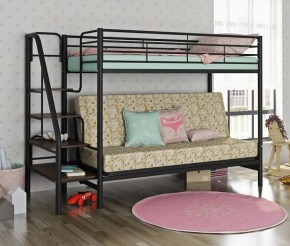 Кровать двухъярусная с диваном "Мадлен-3" (Черный/Серый) в Когалыме - kogalym.mebel-74.com | фото