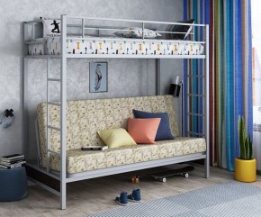 Кровать двухъярусная с диваном "Мадлен" (Серый/Фиолетовый) в Когалыме - kogalym.mebel-74.com | фото