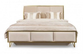 Кровать Lara 1600 с мягким изголовьем + основание (белый глянец) в Когалыме - kogalym.mebel-74.com | фото