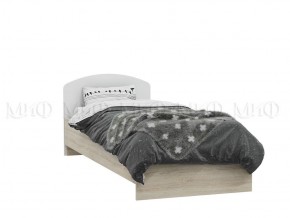 МАРТИНА Кровать 800 с настилом ЛДСП (Белый глянец/дуб сонома) в Когалыме - kogalym.mebel-74.com | фото