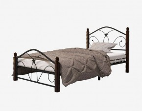 Кровать "Селена 1" Черная (900*2000) (ножки-шоколад) с коваными элементами в Когалыме - kogalym.mebel-74.com | фото