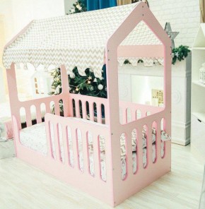Кровать-домик без ящика 800*1600 (Розовый) в Когалыме - kogalym.mebel-74.com | фото