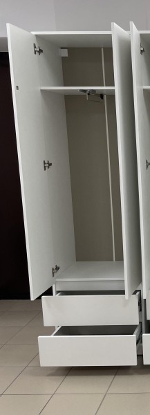 Шкаф 2-ств. с 2 ящиками и вешалкой "Бьянко" в Когалыме - kogalym.mebel-74.com | фото