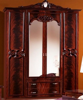 Шкаф 4-х дверный с зеркалами (03.144) Ольга (могано) в Когалыме - kogalym.mebel-74.com | фото