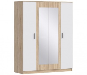 Шкаф 4х дверный с зеркалами Уют СБ-2750/1 (Дуб Сонома/Белый) в Когалыме - kogalym.mebel-74.com | фото