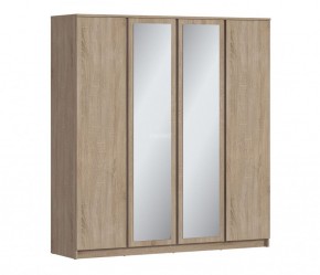Шкаф 4х дверный с зеркалами Веста СБ-3082 (Дуб Сонома) в Когалыме - kogalym.mebel-74.com | фото