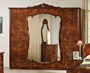Шкаф 5-и дверный с зеркалами (20.145) Тициана (орех) в Когалыме - kogalym.mebel-74.com | фото