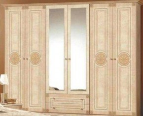 Шкаф 6-и дверный с зеркалами (02.146) Рома (беж) в Когалыме - kogalym.mebel-74.com | фото