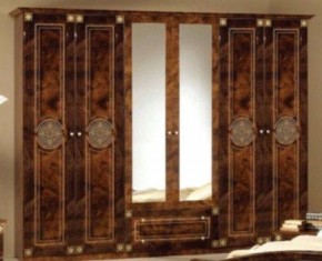 Шкаф 6-и дверный с зеркалами (02.146) Рома (орех) в Когалыме - kogalym.mebel-74.com | фото