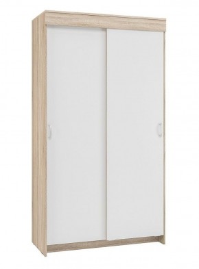 Шкаф-купе Бассо 1.0 (Дуб Сонома/Белый) 2 двери 2 зеркальные вставки в Когалыме - kogalym.mebel-74.com | фото