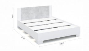 Спальня Аврора Кровать 160 со встроенным основанием под матрас Белый/Ателье светлый в Когалыме - kogalym.mebel-74.com | фото