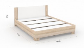 Спальня Аврора Кровать 160 со встроенным основанием под матрас Дуб сонома/Белый в Когалыме - kogalym.mebel-74.com | фото
