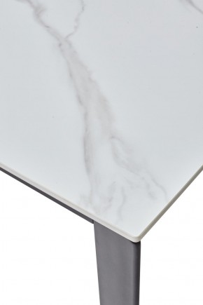 Стол CORNER 120 MATT WHITE MARBLE SOLID CERAMIC / BLACK, ®DISAUR в Когалыме - kogalym.mebel-74.com | фото