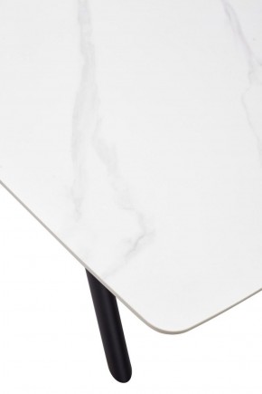 Стол RIVOLI 140 MATT WHITE MARBLE SOLID CERAMIC / BLACK, ®DISAUR в Когалыме - kogalym.mebel-74.com | фото