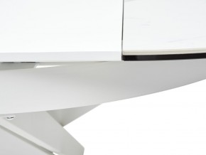 Стол TRENTO 120 HIGH GLOSS STATUARIO Белый мрамор глянцевый, керамика/ белый каркас, ®DISAUR в Когалыме - kogalym.mebel-74.com | фото