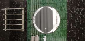 Зеркало Канберра 700х700 с подсветкой Домино (GL7032Z) в Когалыме - kogalym.mebel-74.com | фото